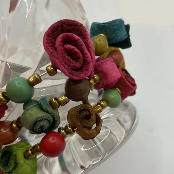 Artisan bead paper machete bracelet wrap style Boho Beautiful! - Picture 2 of 3